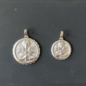 RESERVED Sterling Silver Morrigan mini and regular Awe Inspired pendants